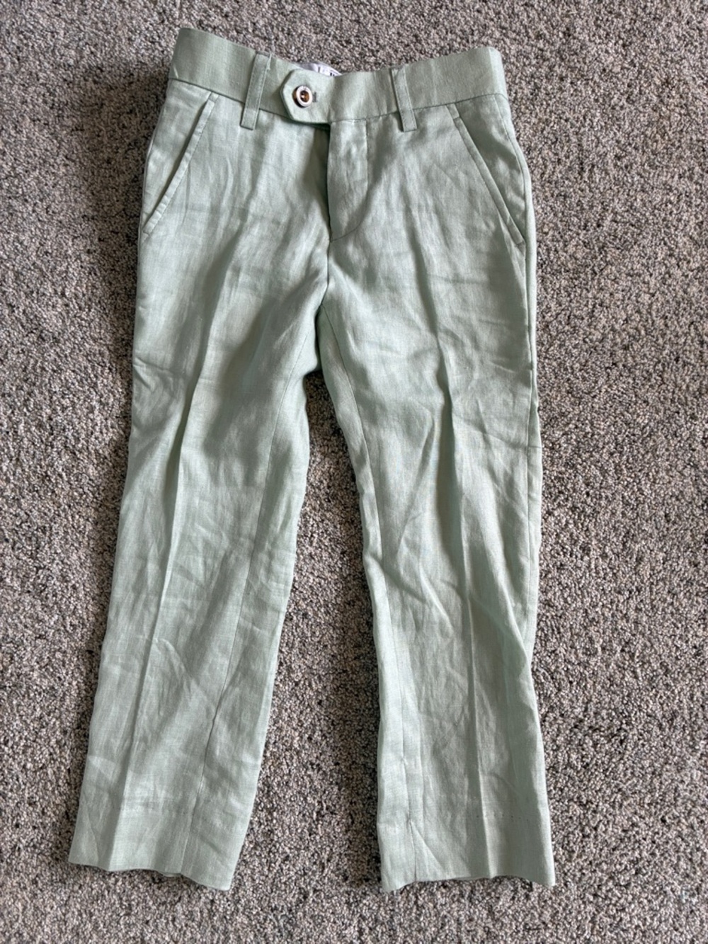 Boys Lightweight Sage Green Dress Pants